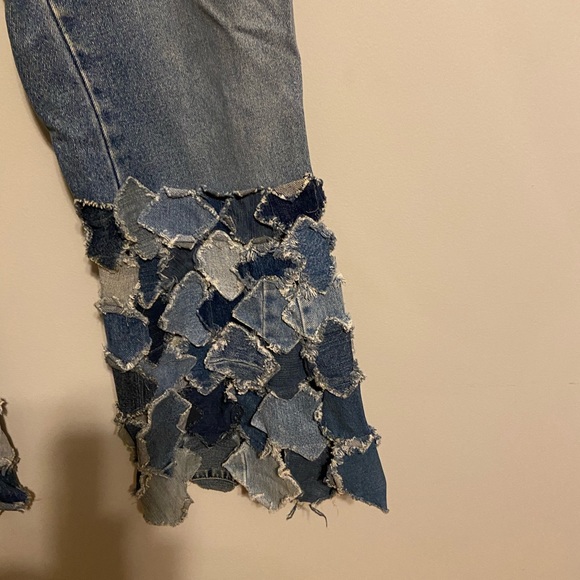 Avaloo handcrafted jeans. Size L XL wearable art - Picture 3 of 8